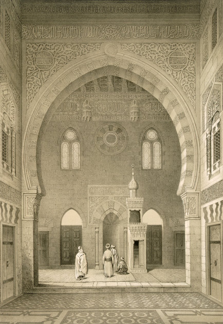 Interiör av moskén i Qaitbay, Kairo av French School
