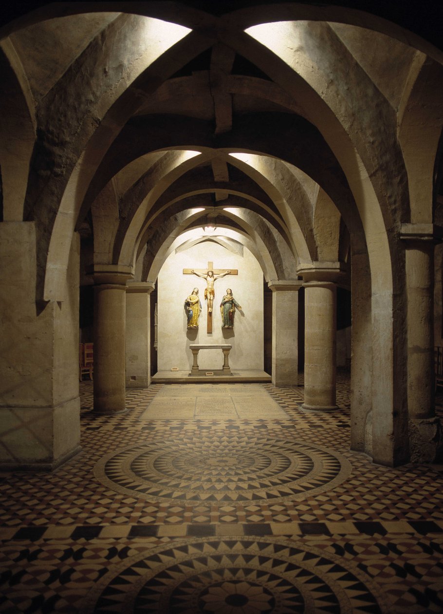 Invändig vy av Cathedrale de Metz (Moselle). av French School