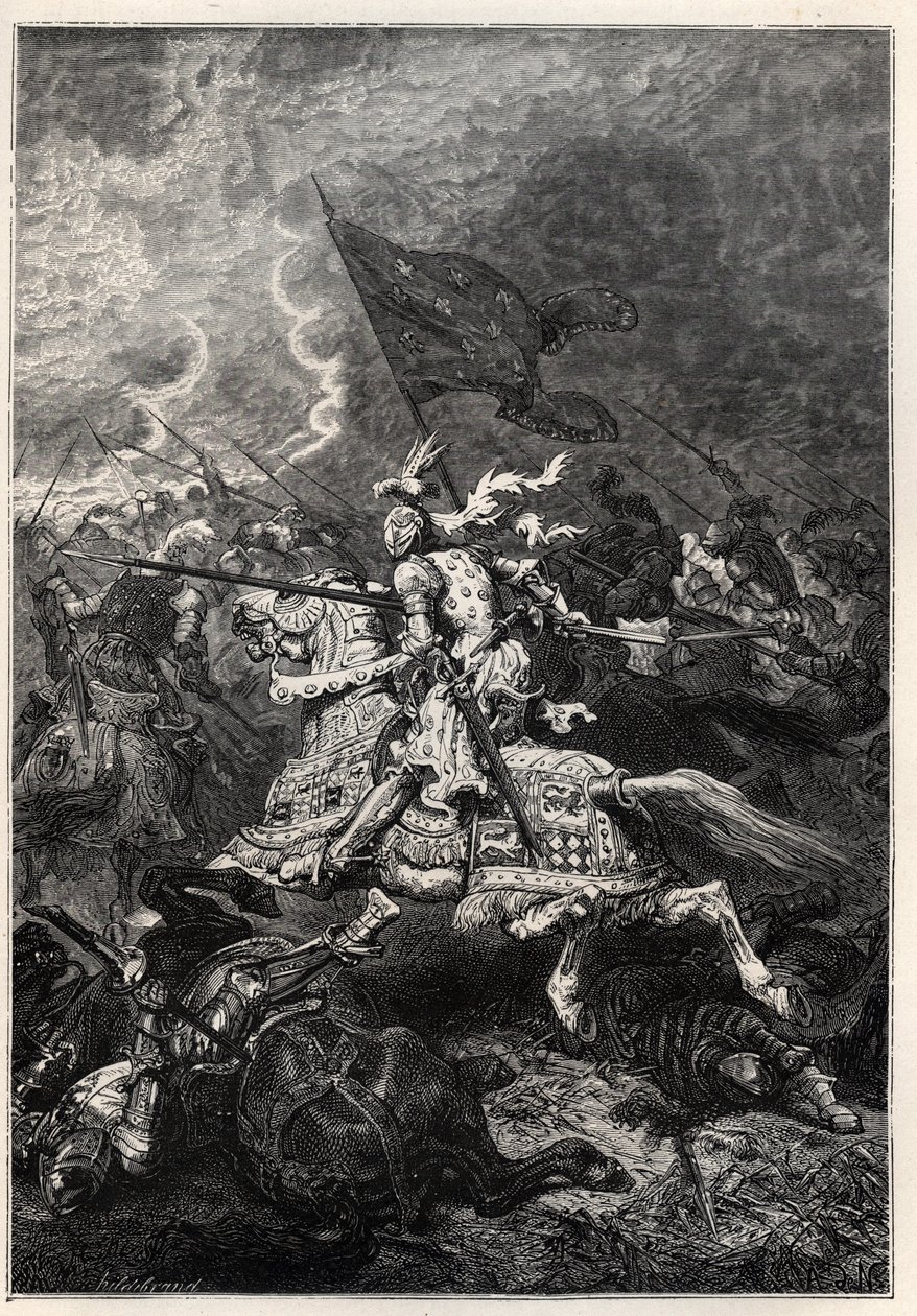 Italienska krig - Slaget vid Fornovo - Venedigförbundet besegrat av den franske kungen Karl VIII - Första italienska kriget - Slaget vid Fornoue (Fornovo) (Italien) under Karl VIII 6 juli av French School