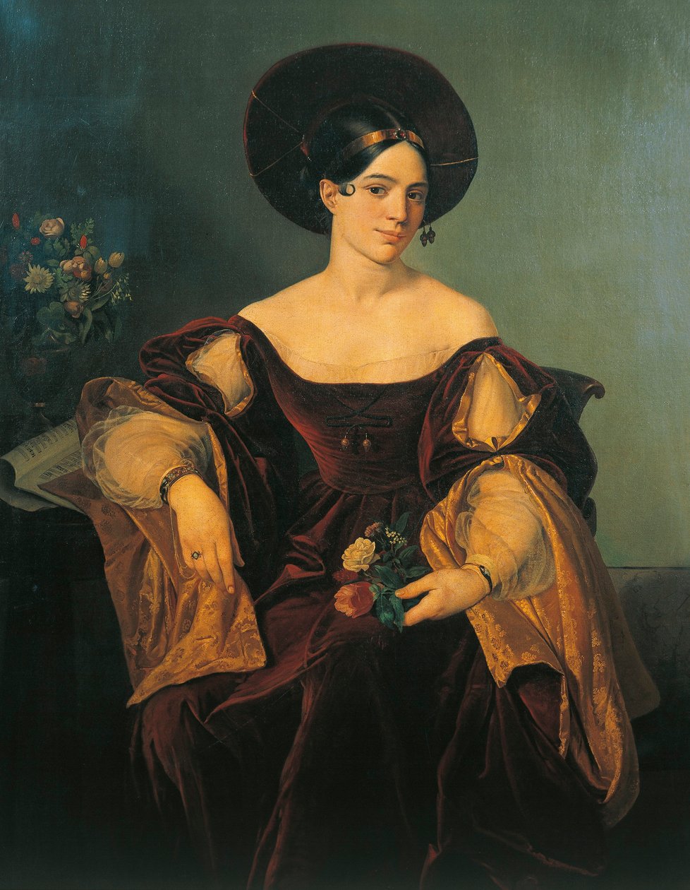 Italien, Milano, Porträtt av den franska mezzosopranen Maria Malibran (Maria Felicia Garcia av French School