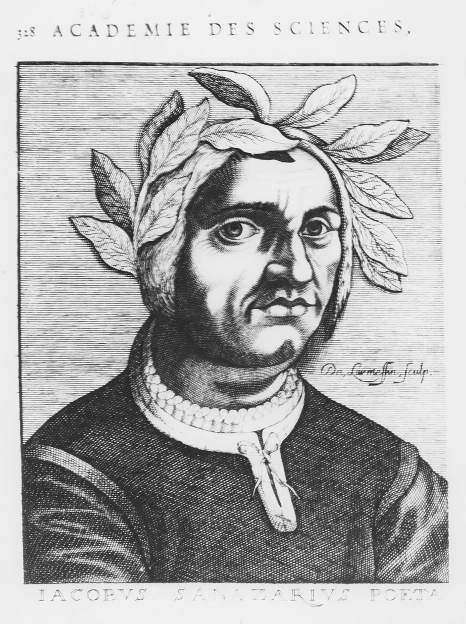 Jacopo Sannazaro (gravyr) av French School