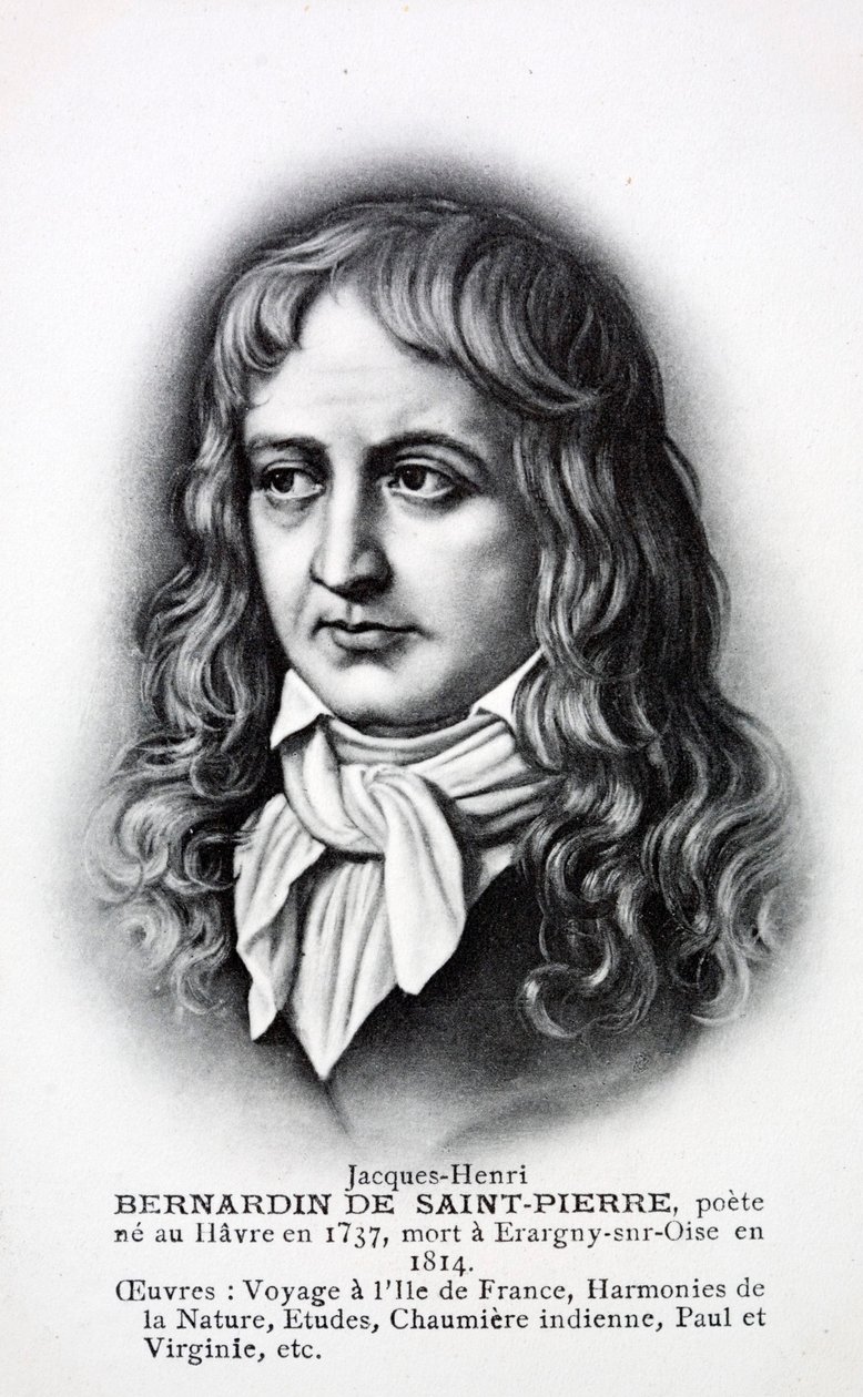 Jacques-Henri Bernardin de Saint-Pierre, fransk författare (litografi) av French School