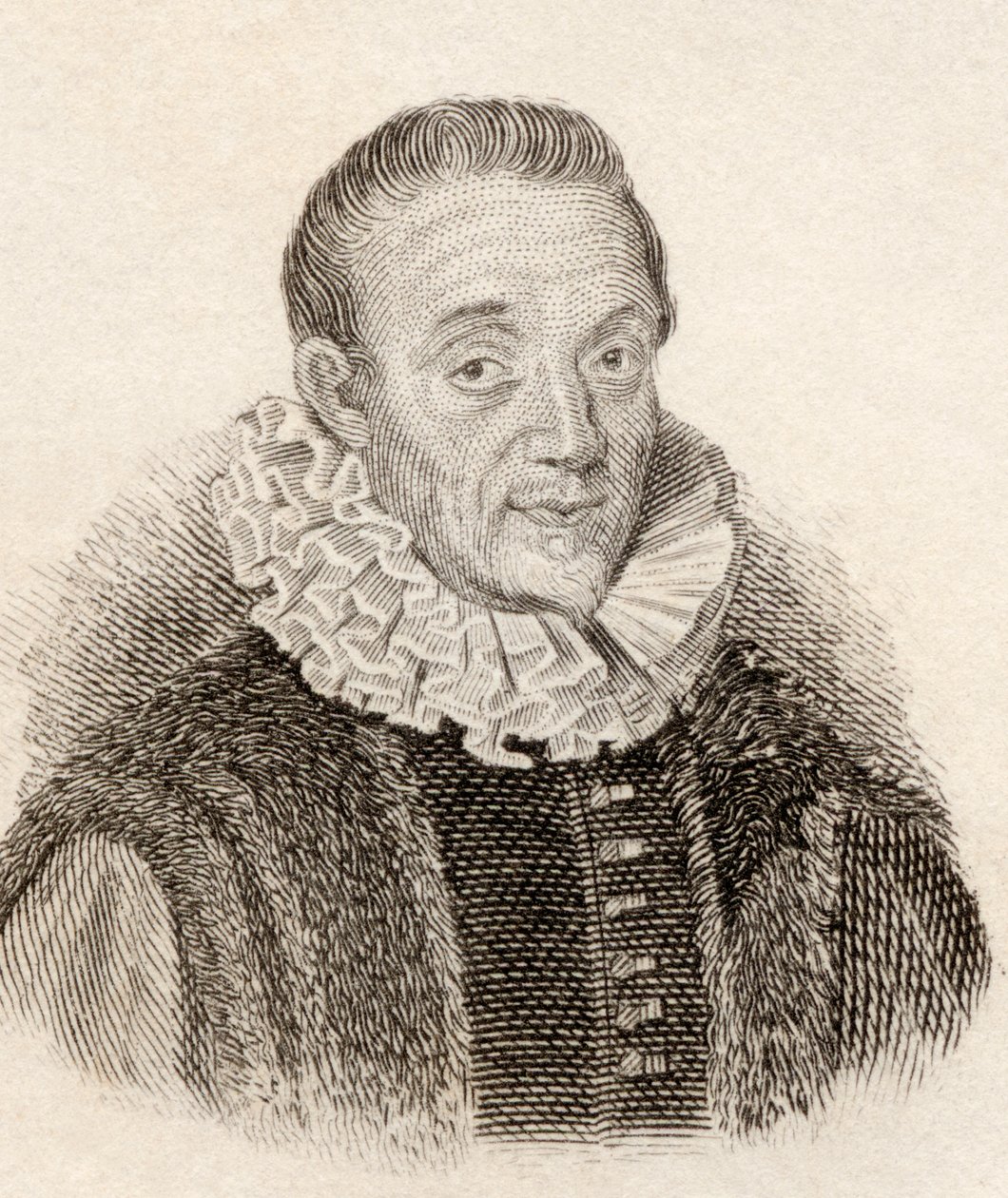 Jacques Auguste de Thou alias Thuanus, fransk historiker, från Crabbes Historical Dictionary pub. 1825 av French School