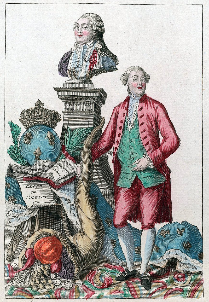 Jacques Necker (1732-1804) - Great Necker, din kloka försiktighet, kommer att göra våra hjärtan glada; du bringar tillbaka överflöd, under Ludvig XVI:s välbehag - överflödshorn - av French School