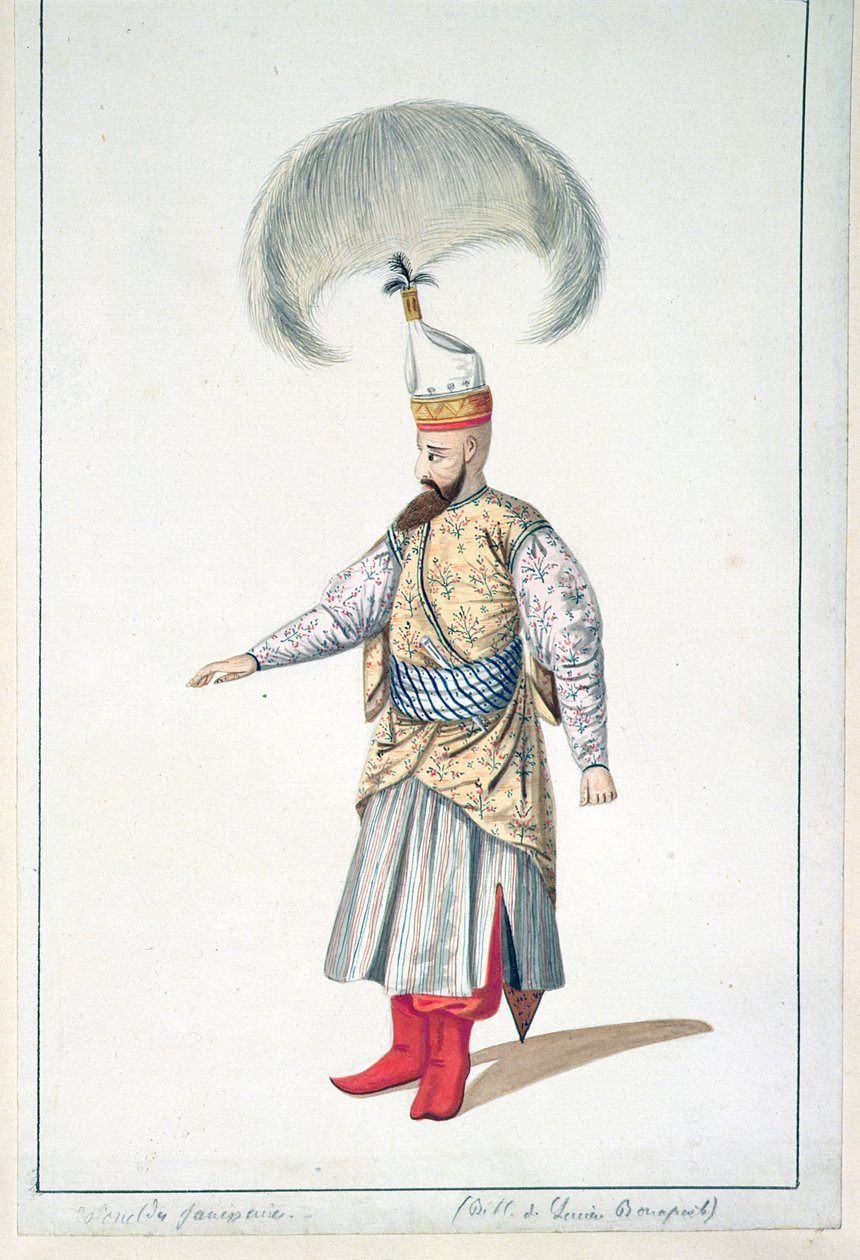 Janitsjarofficer, ottomansk tid, tredje kvartalet av 1700-talet (wc på papper) av French School