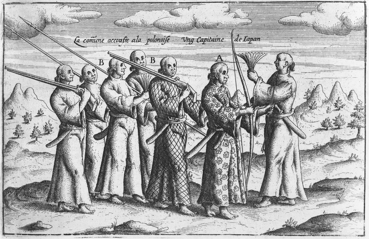 Japansk adelsman med eskort, ca 1660 av French School