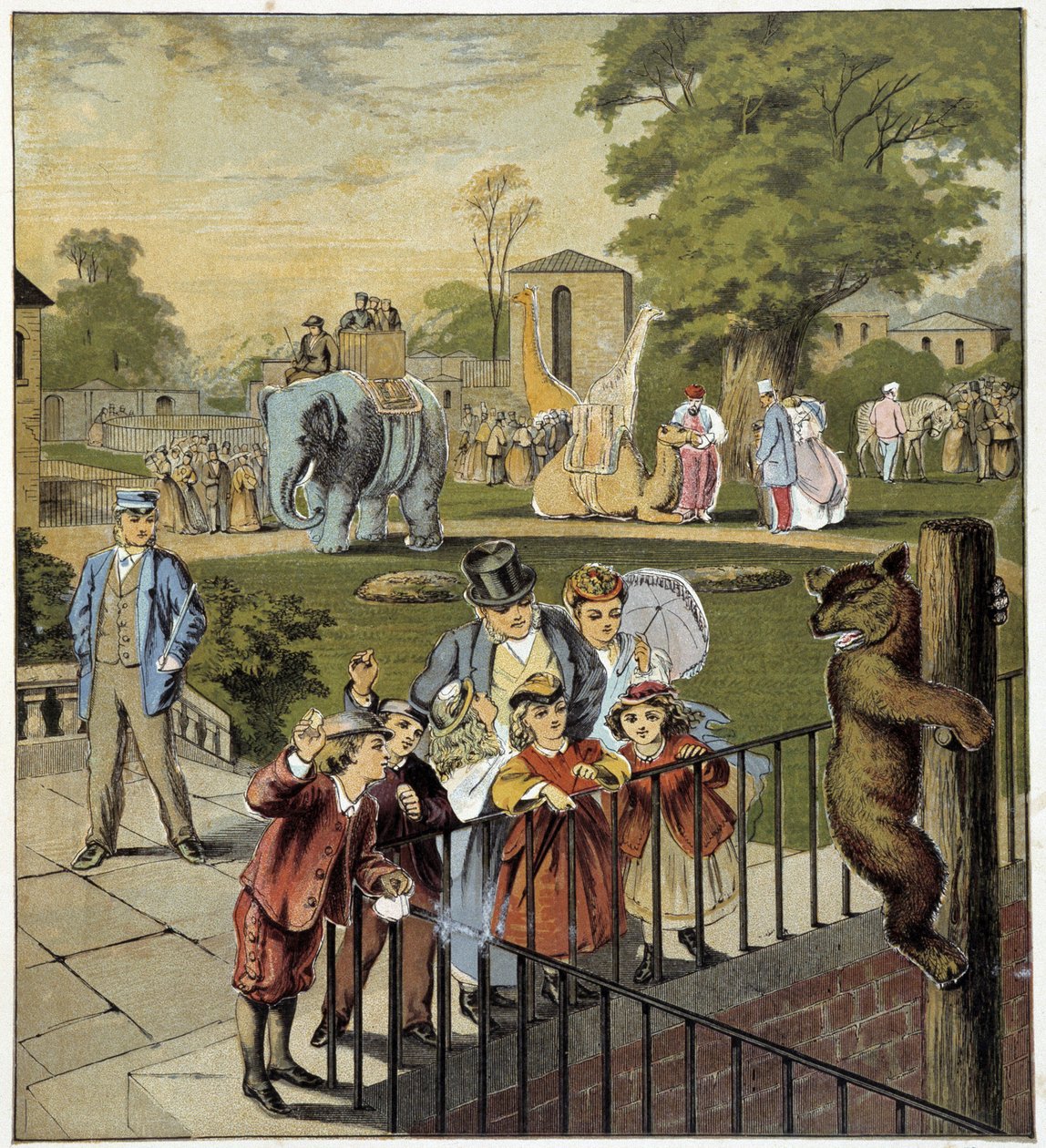 Zoologisk trädgård - i "" Butik för små barn: på semester"", red. Hatchet, n.d., ca 1900 av French School