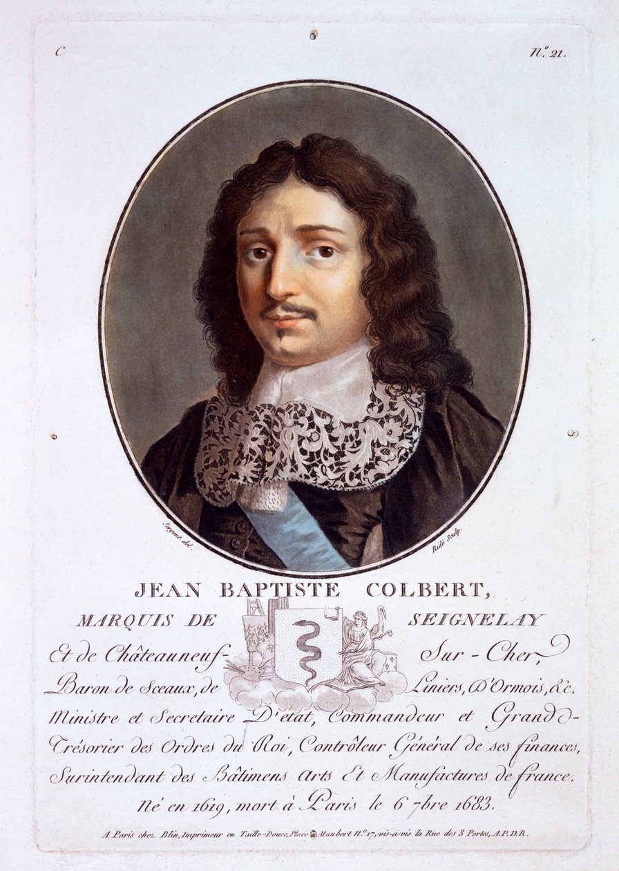 Jean-Baptiste Colbert, Marquis de Seignelay, från Portraits of Great Men, Illustrious Women, and Memorable Subjects of France, publicerad 1787-92 av French School