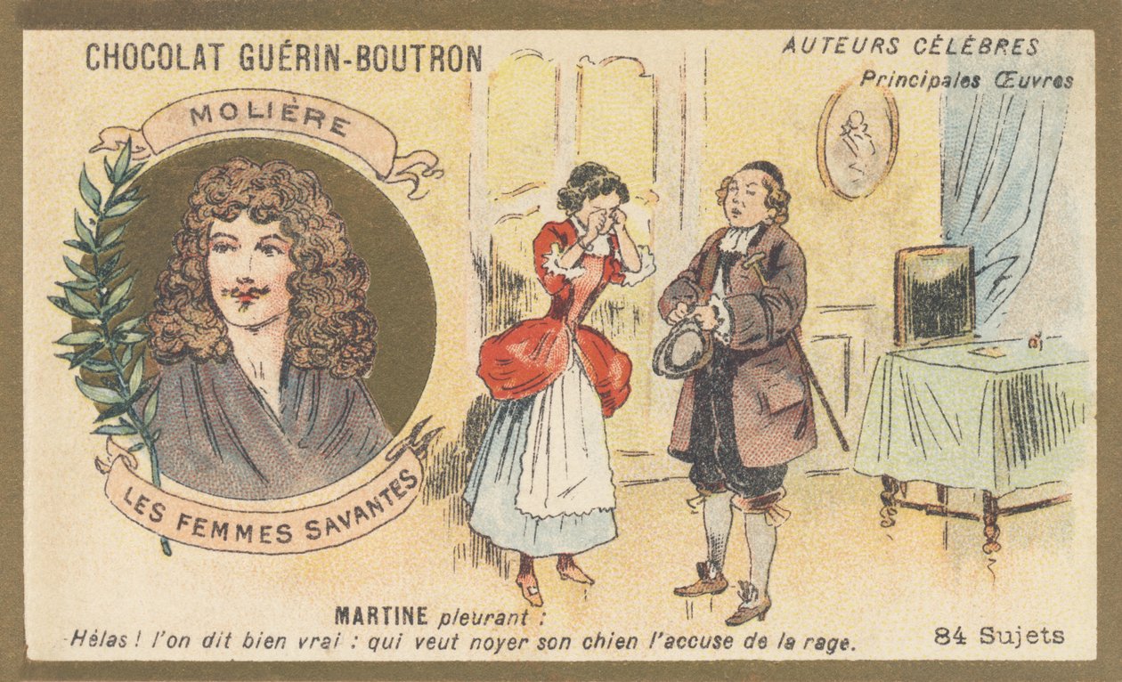 Jean-Baptiste Poquelin dit Moliere (1622-1673), fransk komiker och dramatiker, författare till "Les Femmes savantes" (1672) av French School