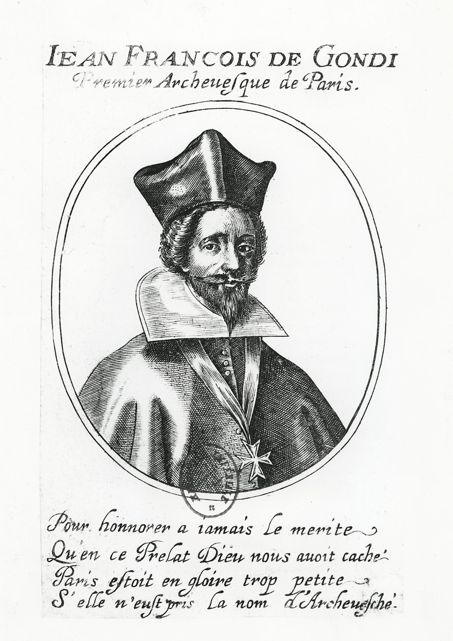 Jean-Francois de Gondi (gravyr) av French School