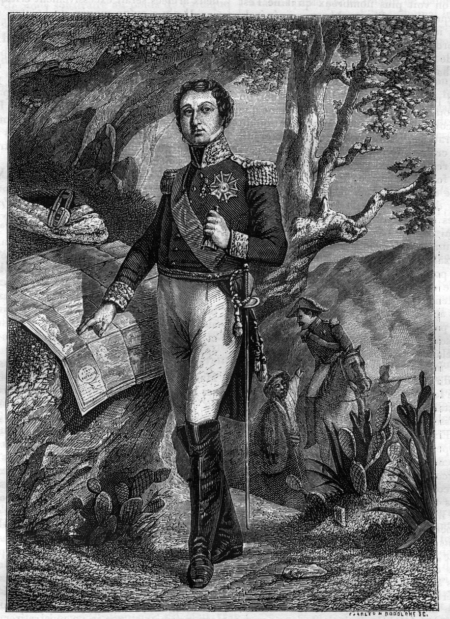 Jean-de-Dieu Soult (1769-1851) Hertig av Dalmatien - Hellängdsporträtt av Jean de Dieu Soult (1769-1851) Marskalk av Frankrike, hertig av Dalmatien - i "Imperiets historia efter konsulatets historia" av Adolphe Thiers -1879 - privat samling av French School