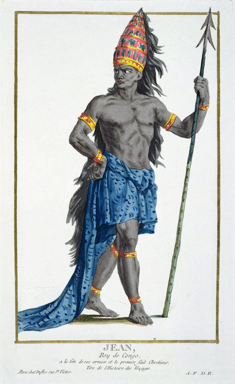 Jean, kung av Kongo, graverad av Pierre Duflos (1742-1816), 1780 (kopparstick) av French School