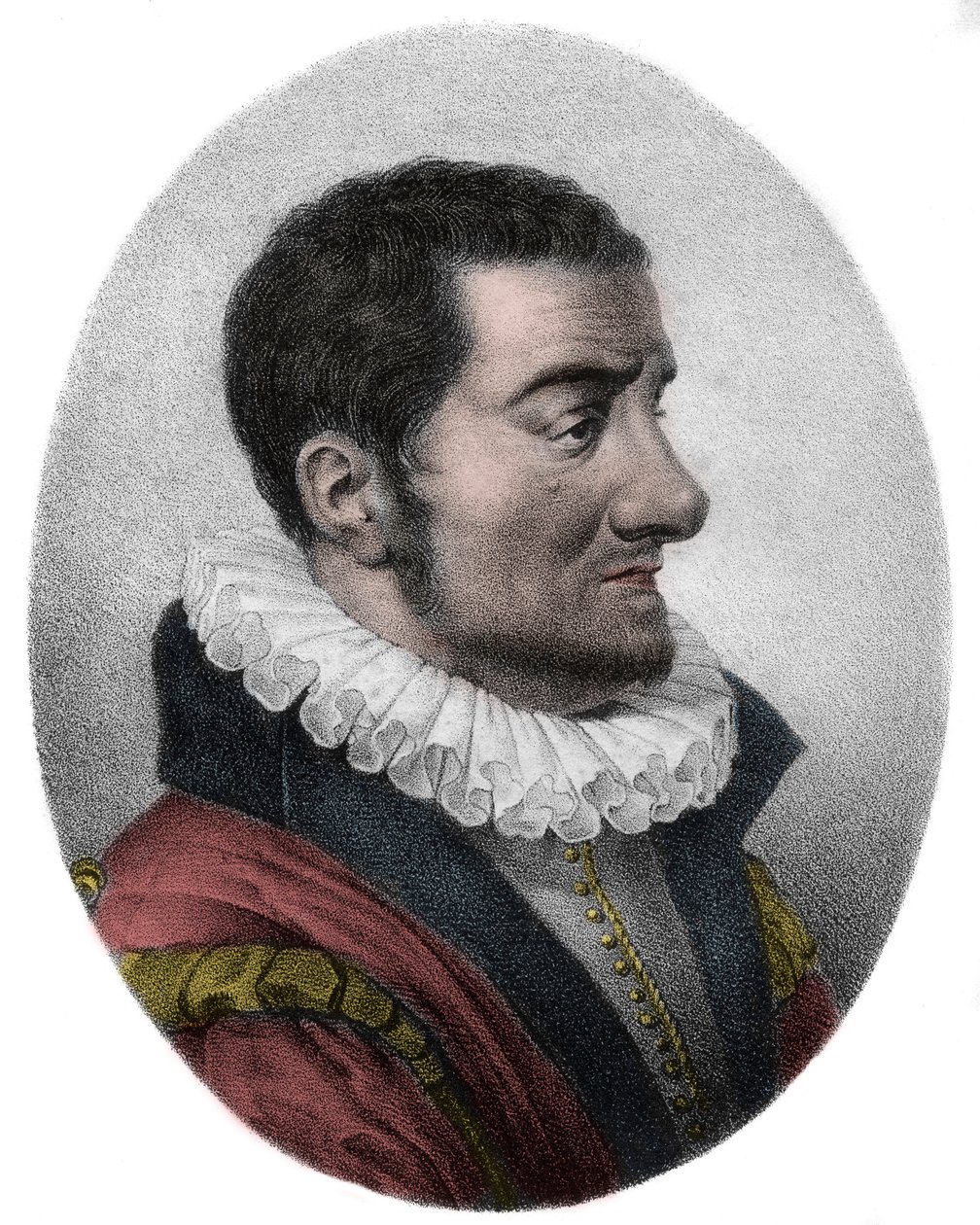 Jean Passerat (1534-1602) engelsk politisk satiriker och poet - gravyr - av French School