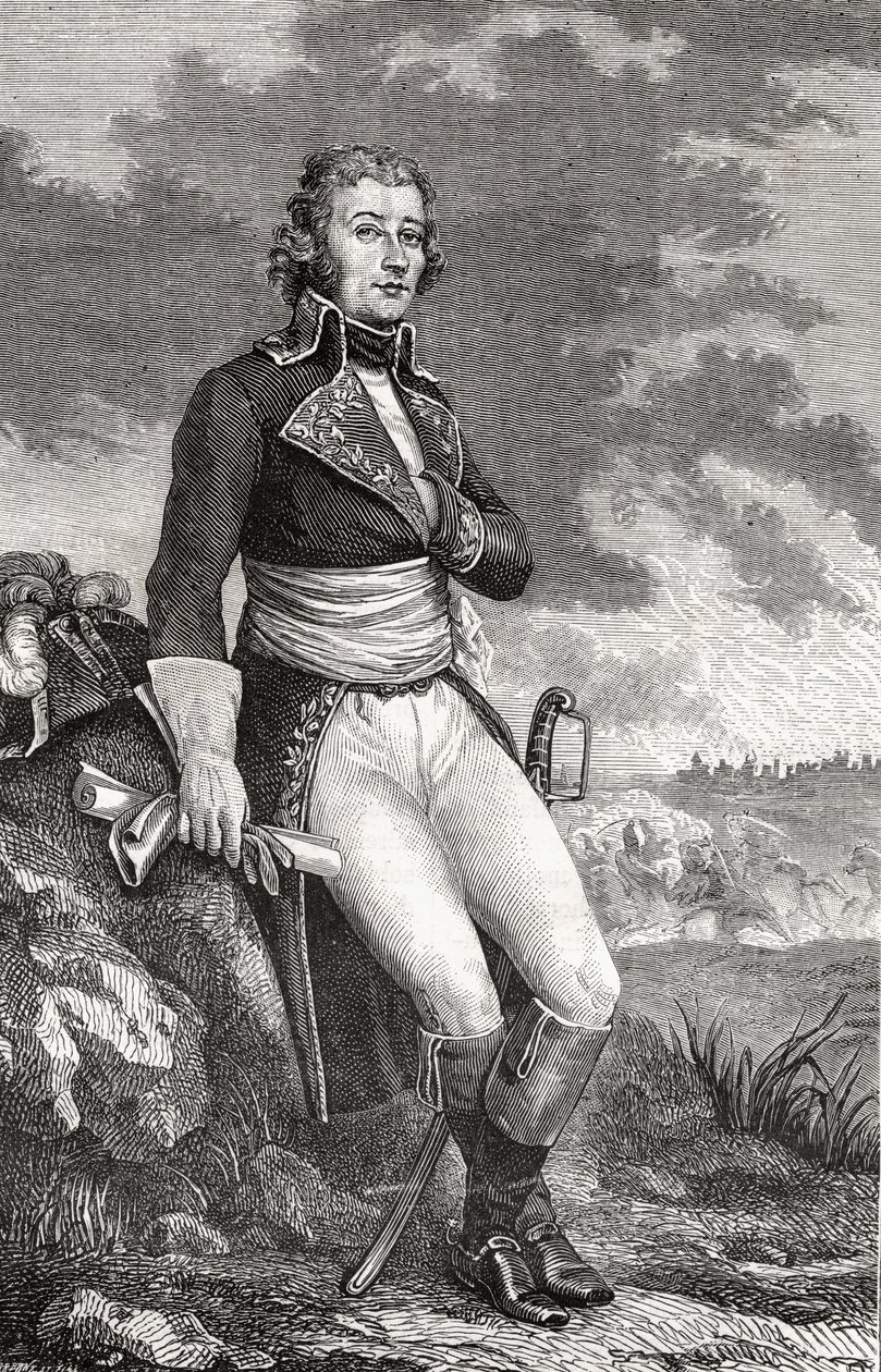 Jean Victor Marie Moreau (1763-1813) från en gravyr av Parmentier, från 