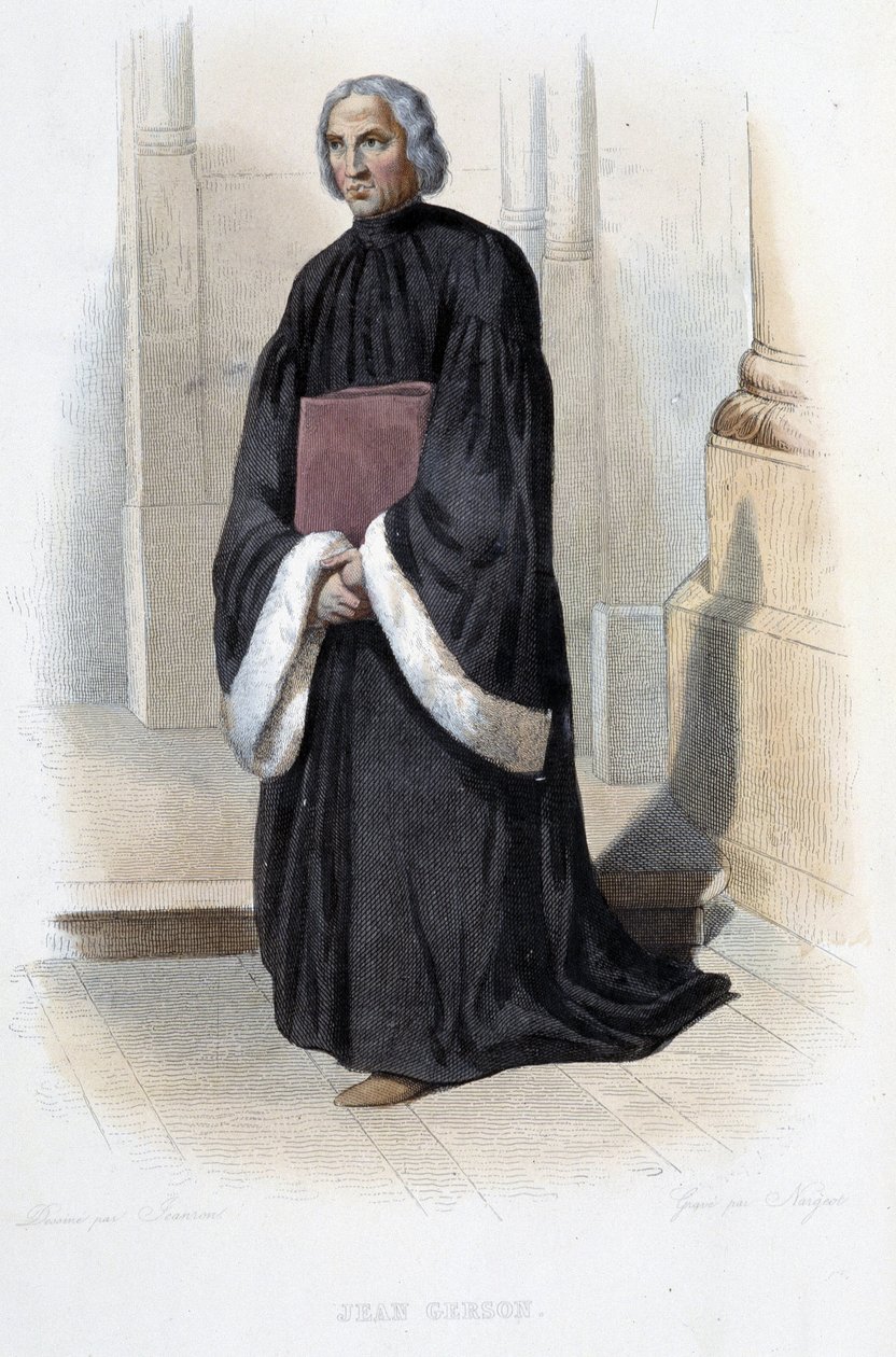 Jean de Gerson, fransk predikant och teolog (1363-1429) - i "" Le Plutarque francais", av Mennechet, Paris av French School