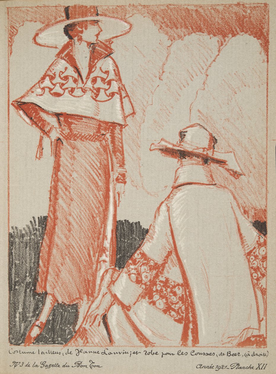 Jeanne Lanvin et etc från en samling modeplattor av French School