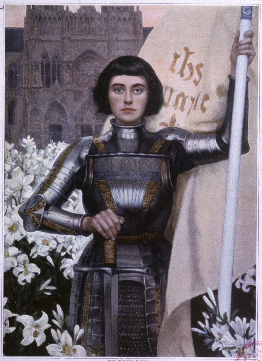 Joan av Arc. (illustration, cirka 1900) av French School
