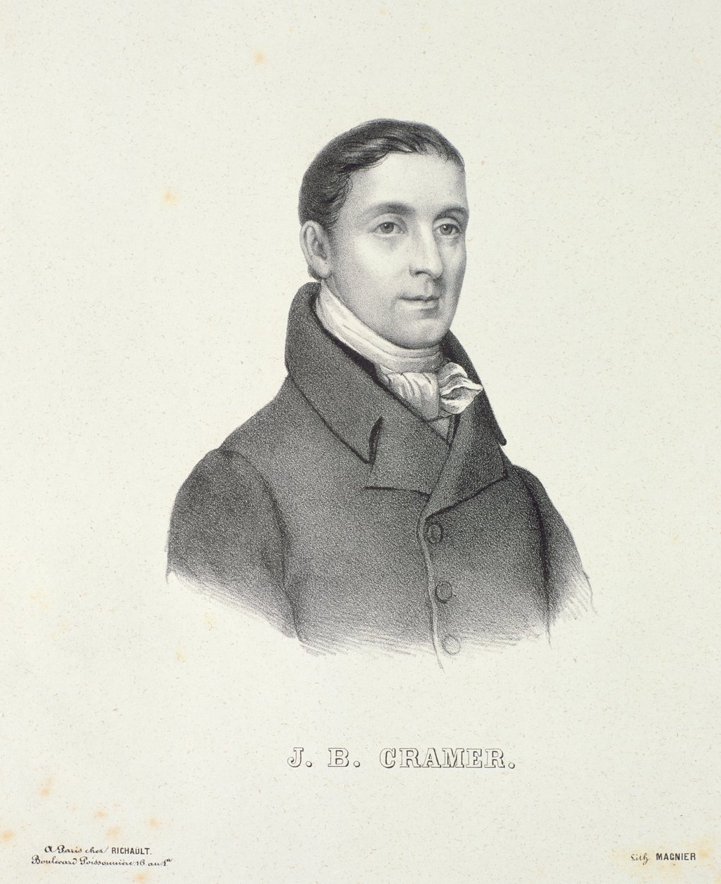 Johann Baptist Cramer (1771-1858) graverad av Magnier av French School