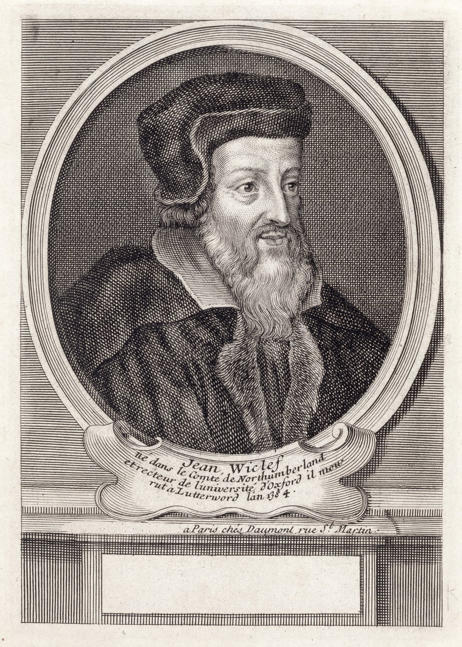 John Wycliffe, graverad av Daumont, Paris av French School