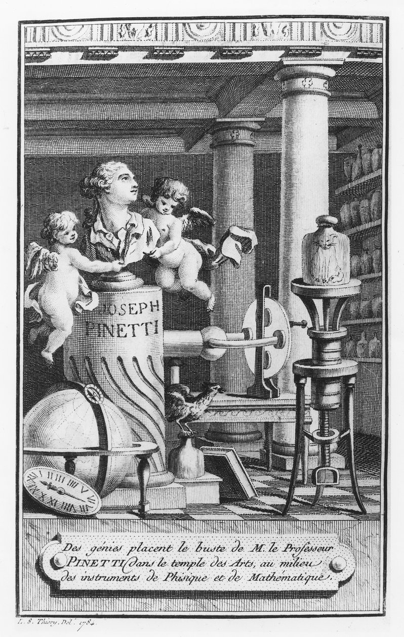 Joseph Pinetti (1750-1800), illustration från Amusements physiques av L.S. Thiery, 1784 av French School