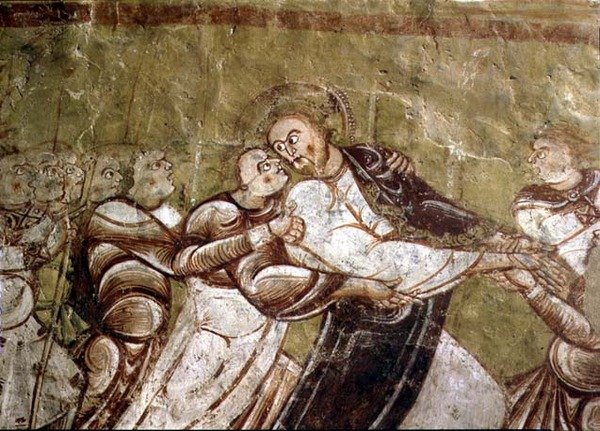 Judas Kissing Christ (fresco) (maelezo ya 95750)swed av French School