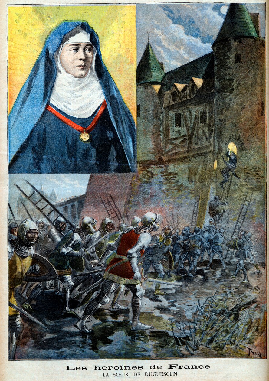 Julienne Duguesclin (1377-1404) benediktinsk nunna, illustration "Le Petite Journal" av 23 juli 1894 (gravyr) av French School