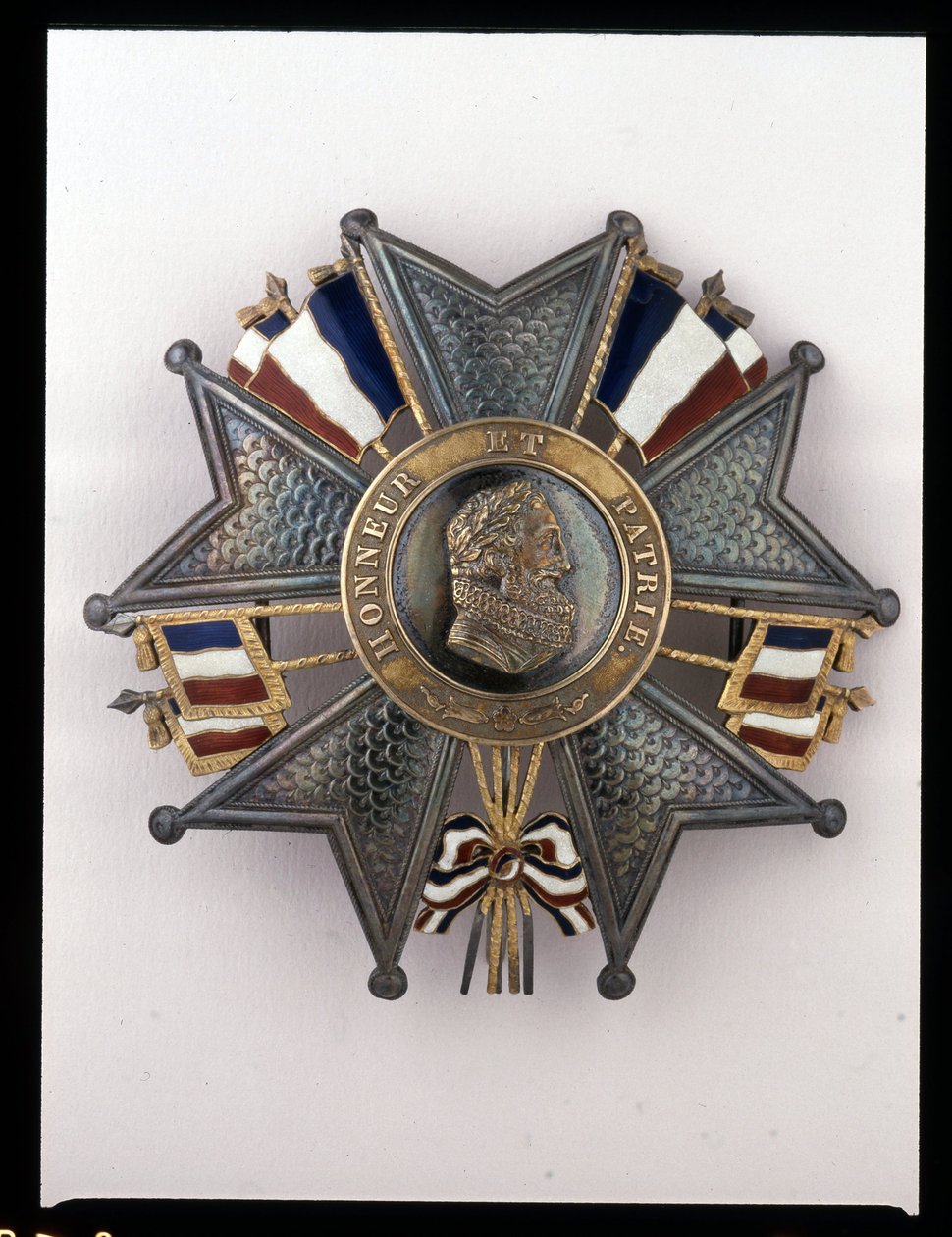 Juli Monarchy - Monarchy of July - Plaquet of the Grand Cross, Louis Philippe 1st: "" Honor et Homeland"" - (bild av Henrik IV) coll. Soldater från Antan av French School