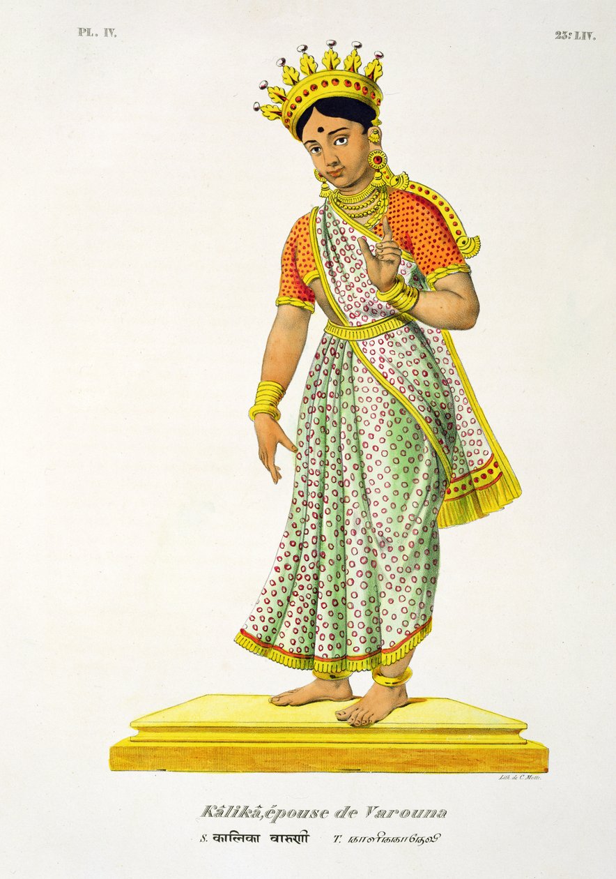 Kalika hustru av Varuna, graverad av C. de Motte (1785-1836) av French School