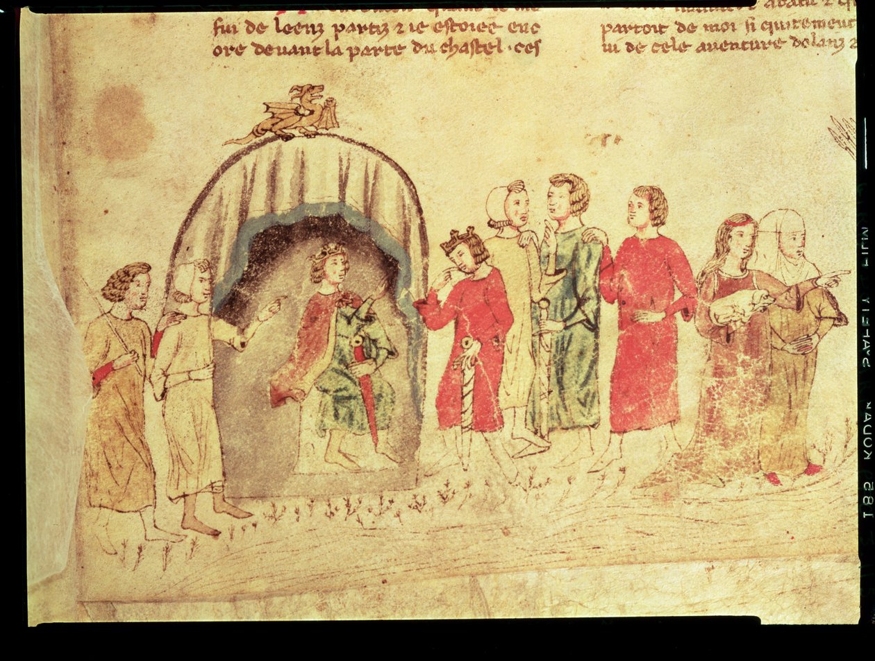 Kung Arthur och hans hov, från Roman de Meliadus av French School