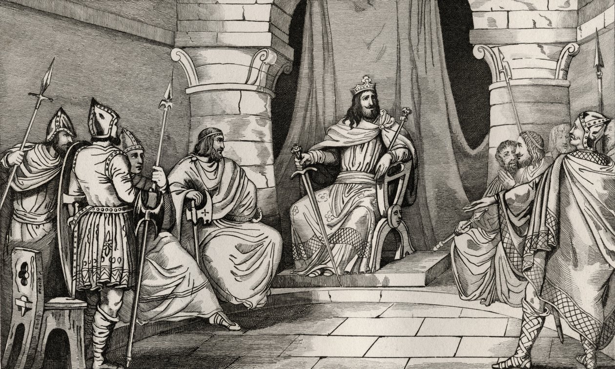 Kung Charibert (521-67) i råd med magistrater, från 