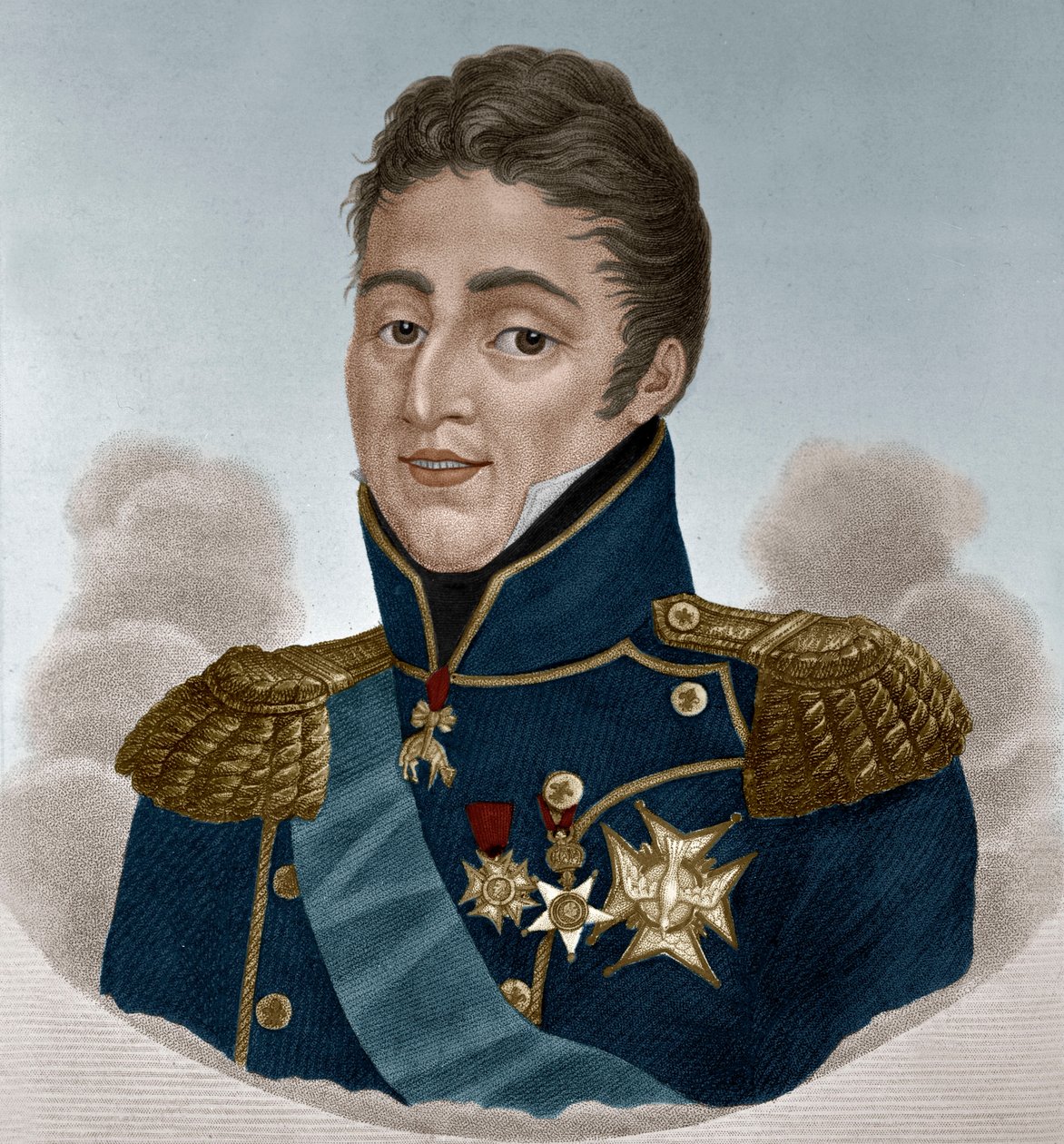 Kung Karl X av Frankrike (färgad gravyr) av French School