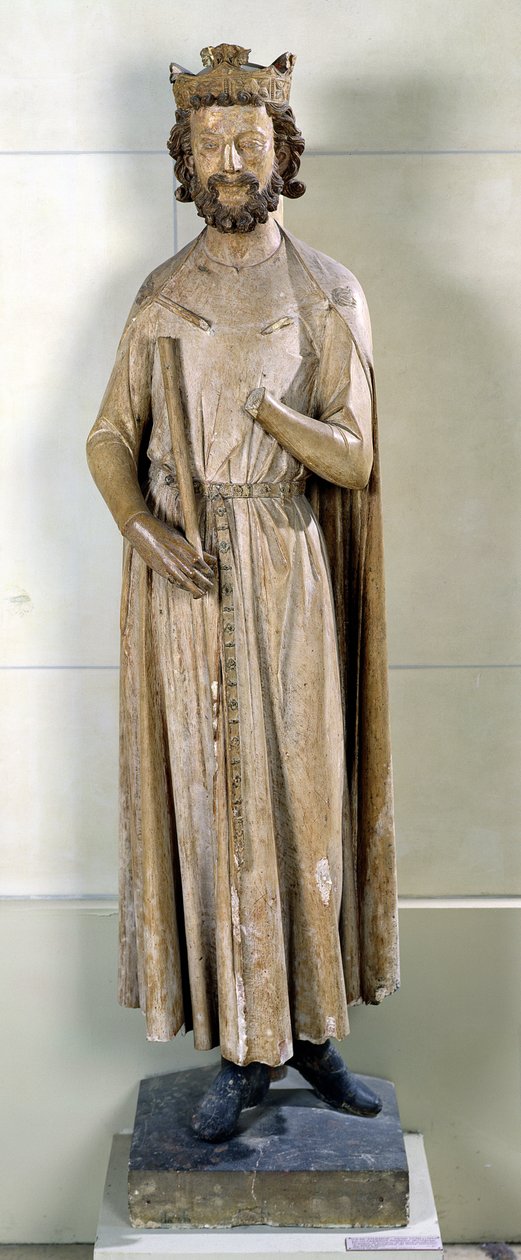 Kung Childebert I (497-558) från klostret Saint-Germain-des-Pres, ca 1239-44 (kalksten) av French School
