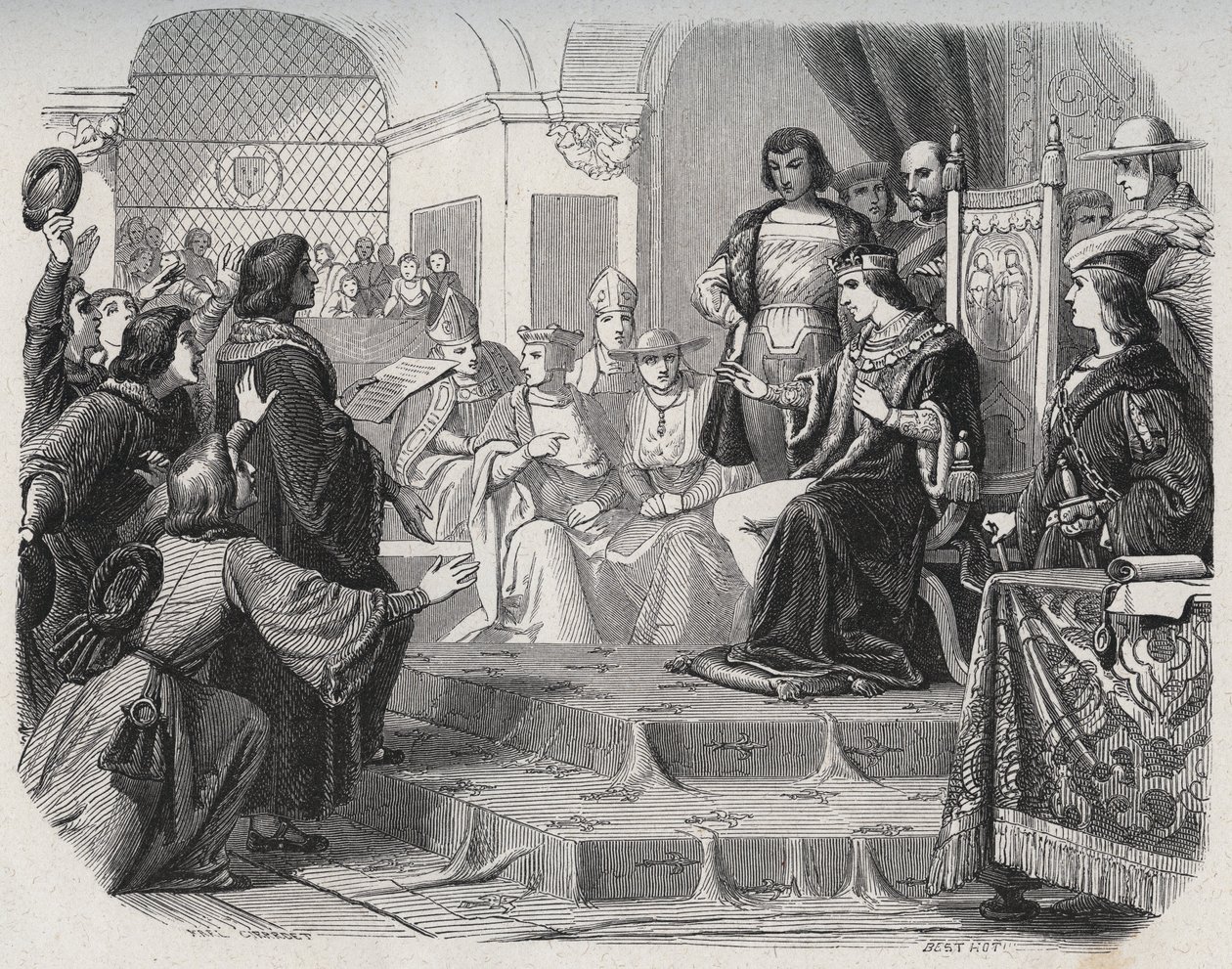 Kung Ludvig XII utropade folkets fader till Generalstaterna i Tours den 14 maj 1506 - "Louis XII förklarade folkets fader" av French School