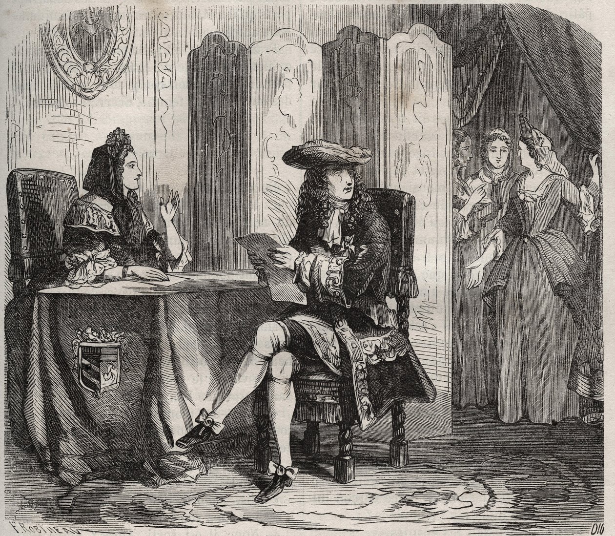 Kung Ludvig XIV (1638 -1715) och hans hustru, markisin av Maintenon (Francoise d