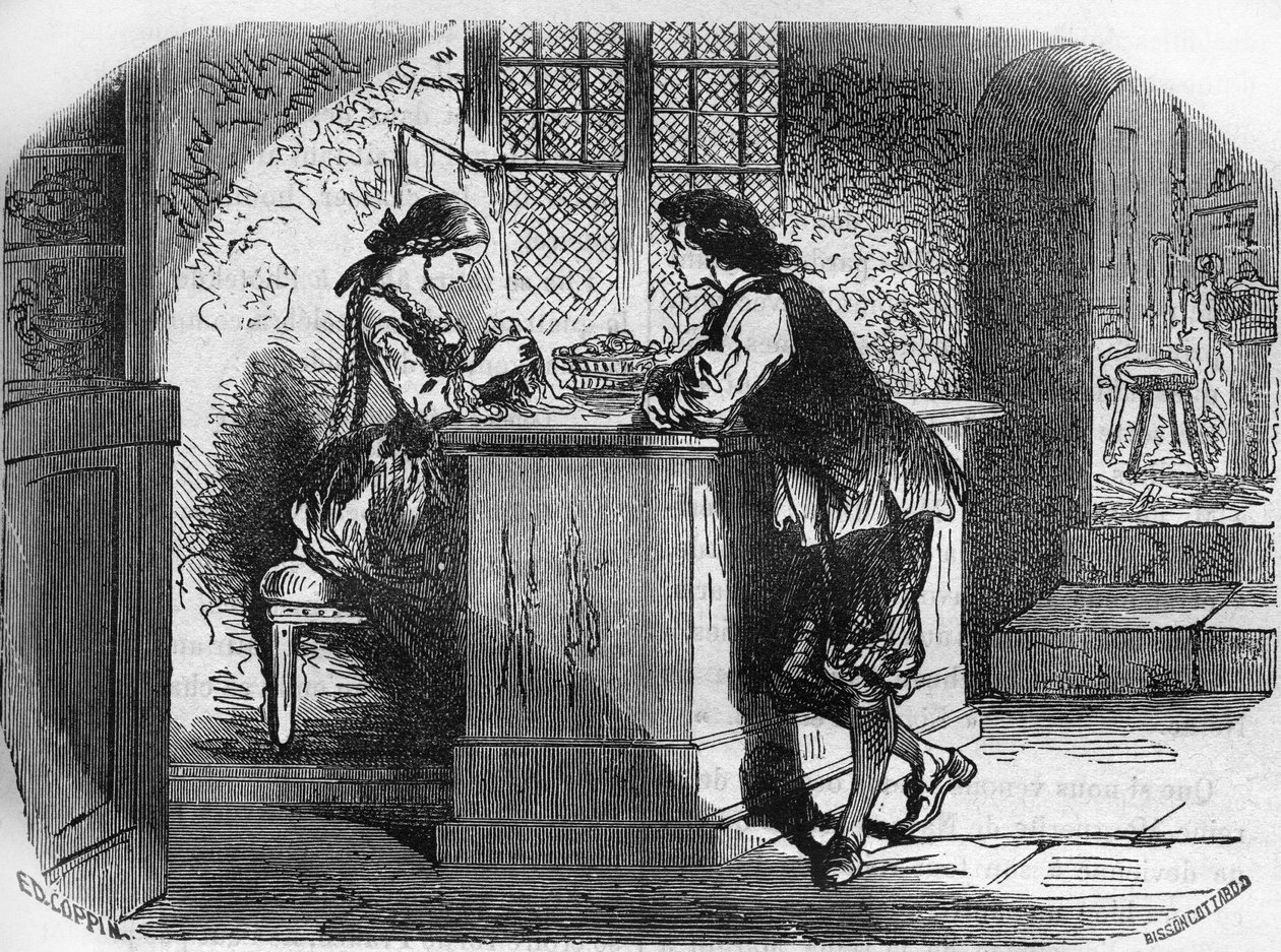Kung Ludvig XI (1423-1483) beställde åt sin älskarinna Lady of Gigon en magnifik utsmyckning hos juveleraren Madame Passefilon. Gravyr i "Prostitutionens och utsvävningens historia bland alla världens folk från antiken till våra dagar" av av French School