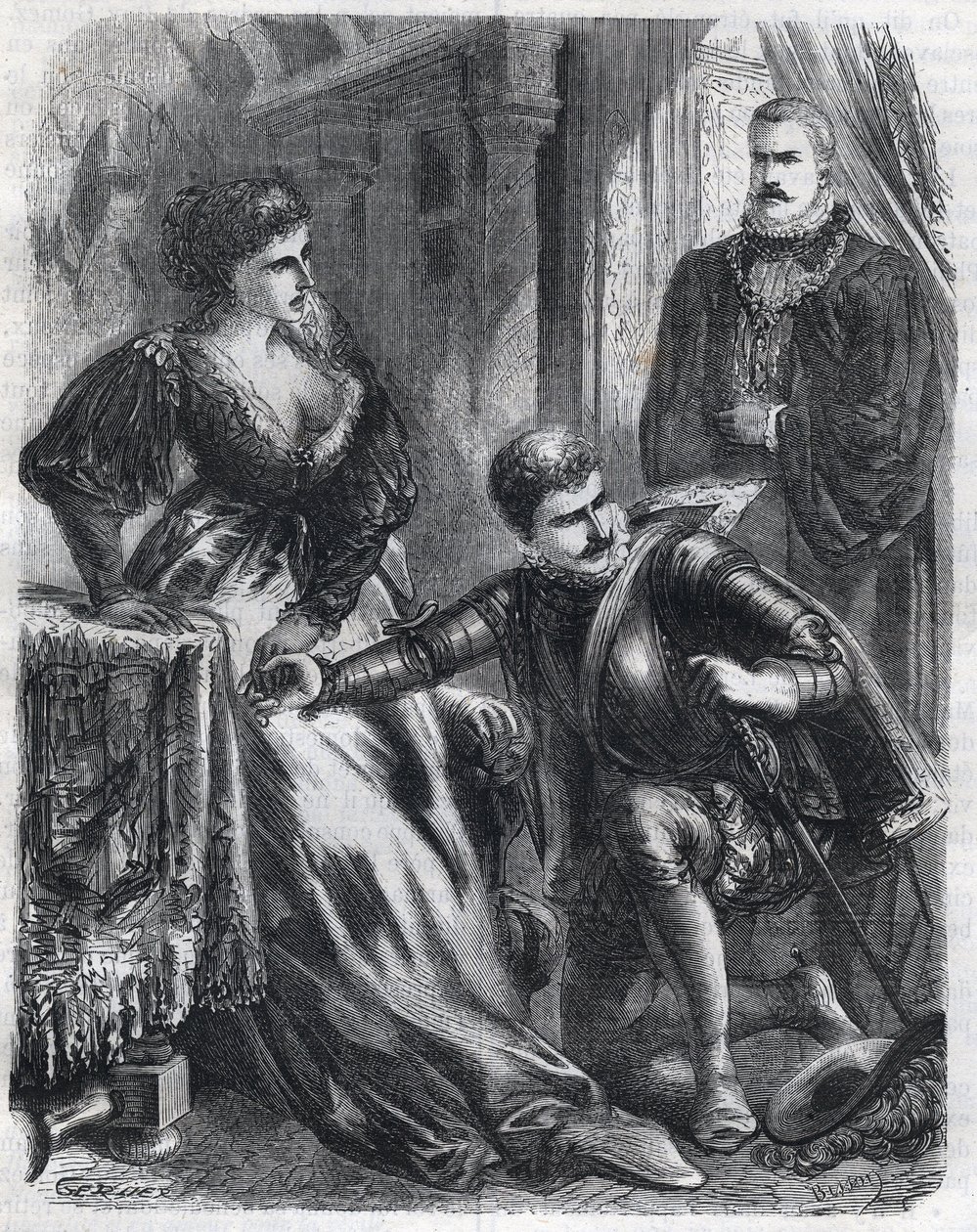Kung Filip II (1527-1598) överraskar sin son, prins Don Carlos (1545-1568), när han försöker kränka sin svärmor (styvmor), drottning Elisabeth (1545-1568) (Elisabeth av Frankrike eller Isabelle av Valois) , 17 januari av French School