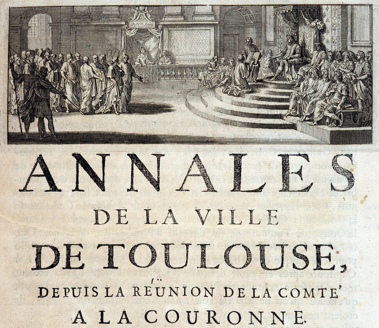 Kung Philippe the Hardi i Toulouse 1272 i "Annales de la ville de Toulouse" av Germain de Lafaille, Toulouse av French School