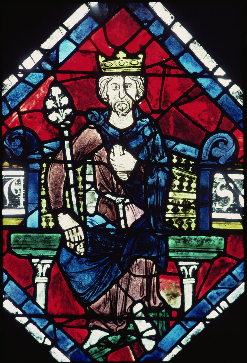 Kung av Juda, detalj från norrrosfönstret, c.1223 av French School