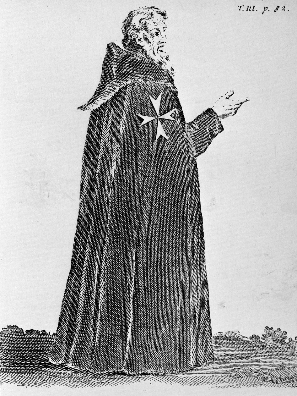 Knight Hospitaller i den oprindelige vane, båret indtil det fjortende århundrede swed av French School