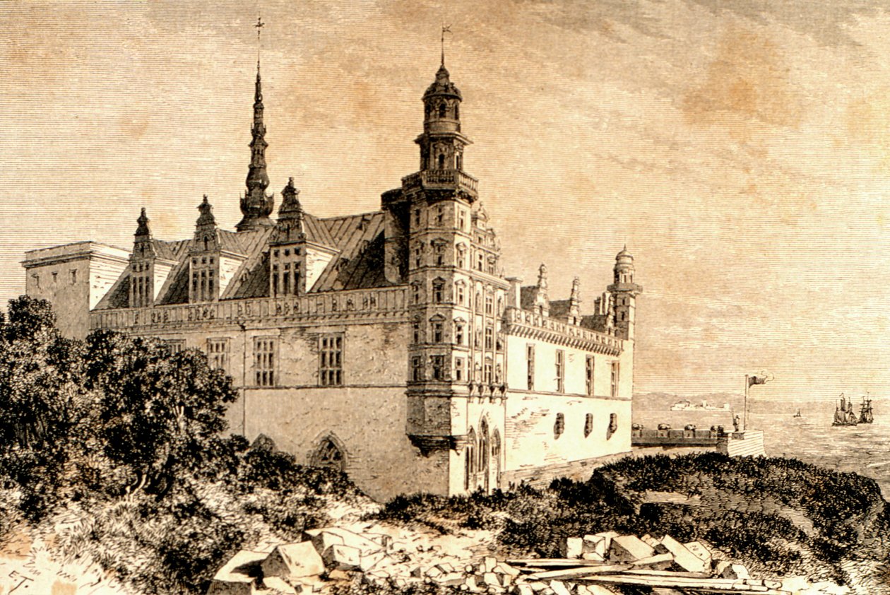Kronborgs slott, Hilleröd, Danmark, 1850-talet, från `La Tour du Monde, publicerat Paris, 1860-talet av French School