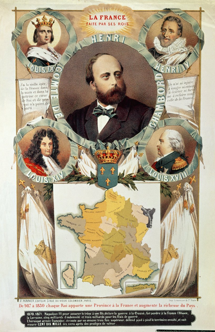 Frankrike gjord av dess kungar, Henri Charles Ferdinand Marie Dieudonne (1820-83) greve av Chambord, efter 1870 av French School