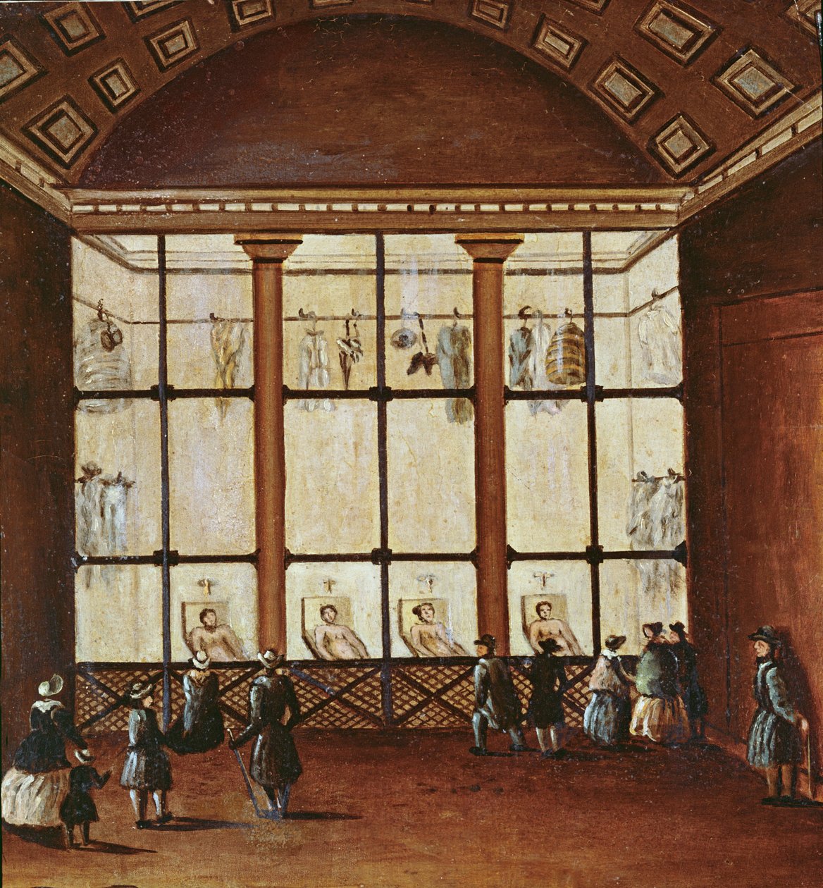 La Morgue, största bårhuset i Paris, 1830-40 av French School