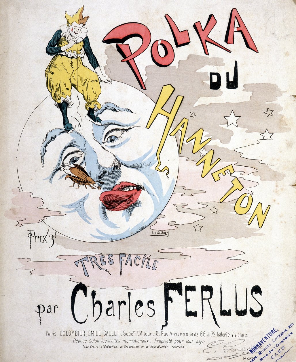 La Polka du Hanneton, av Charles Ferlus - notomslag, sent 1800-tal av French School