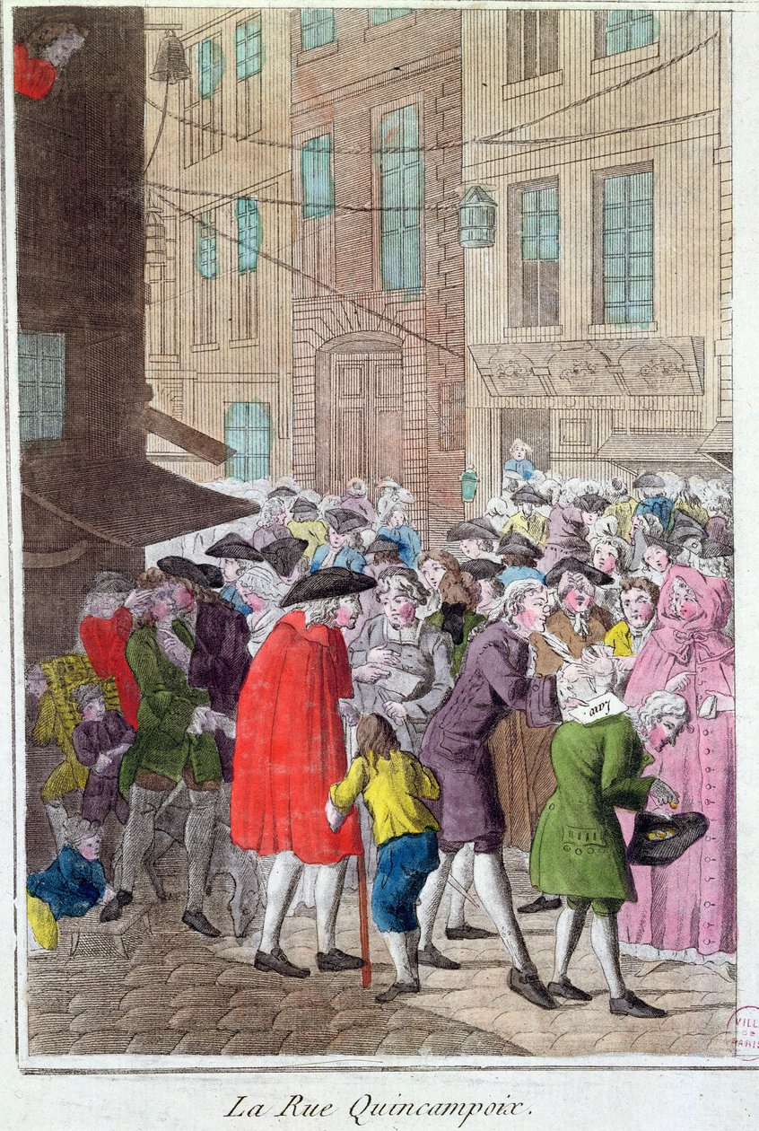 La Rue Quincampoix, The Law Affair, c.1797 av French School