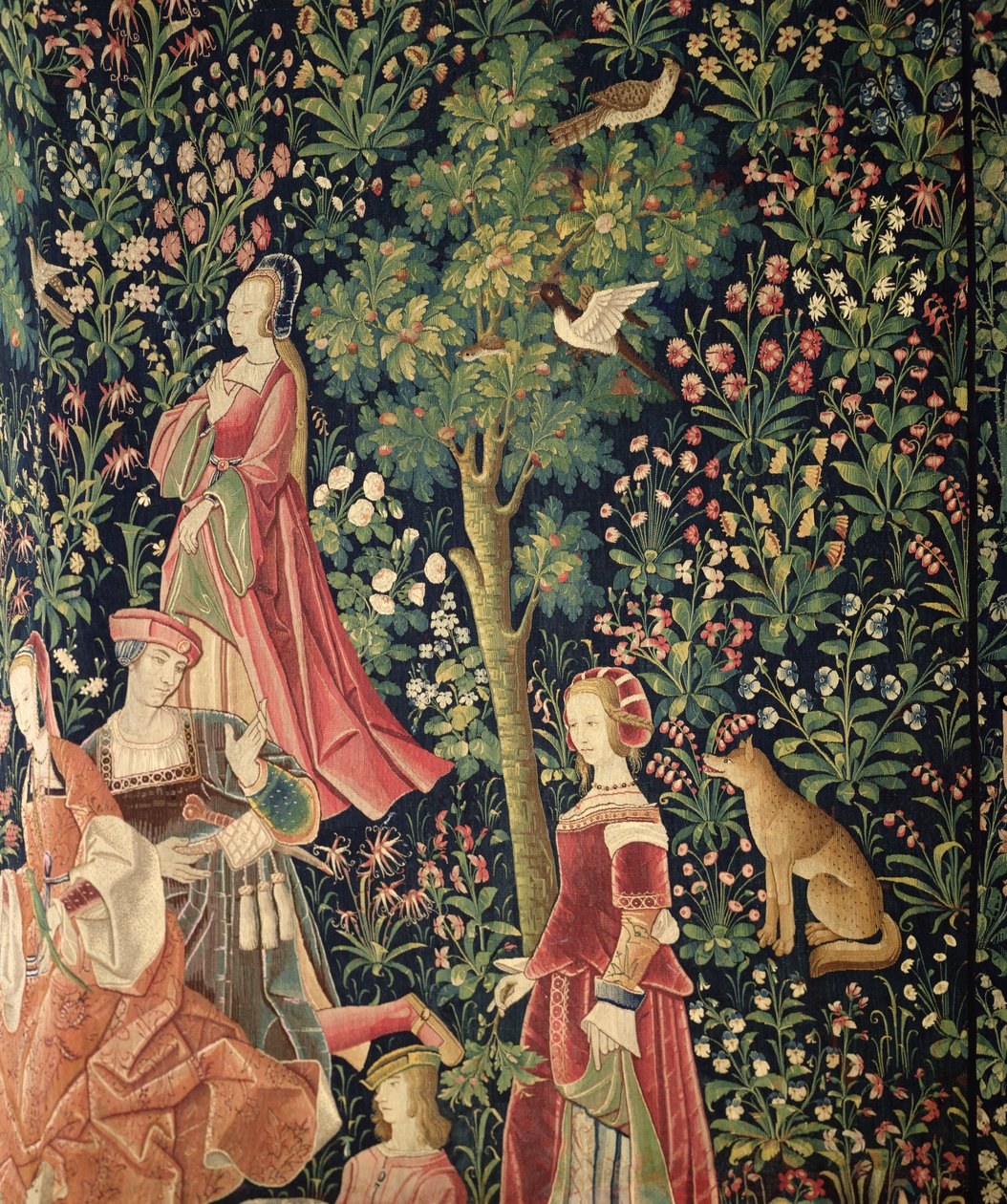 La Vie Seigneuriale: Unga kvinnor och en räv, ca 1500 av French School