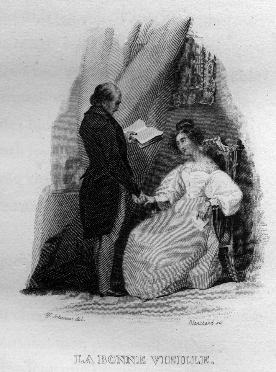 Den gamla goda sången av Beranger i "" Oeuvres completes"" (1834) av Pierre Jean de Beranger (1780-1857), fransk poet och låtskrivare. av French School