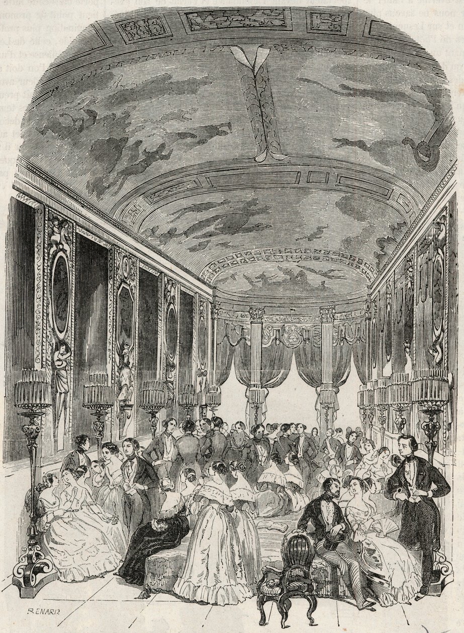 La galerie dit de Lebrun, som fungerar som ett chattrum under balen - Hotel Lambert sur l