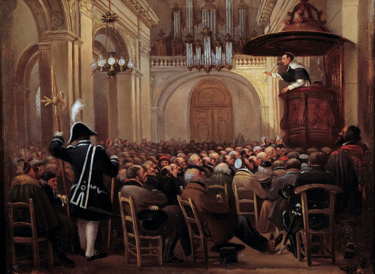 Lacordaire (Henri Lacordaire (1802-1861), religiös i Dominikanerorden) predikade careme i katedralen i Nancy. Anonym målning av French School