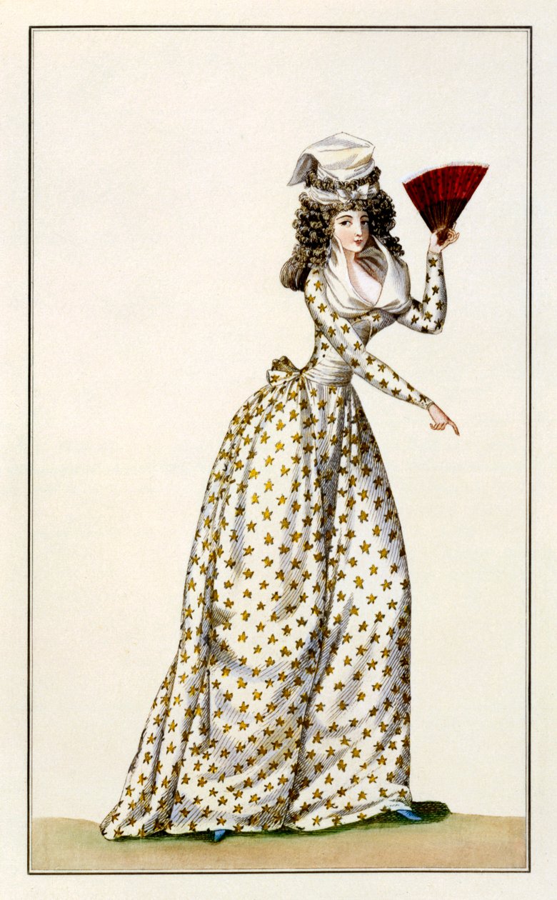 Ladies Robe Etoile från Journal de la Mode et du Gout, 1791 av French School