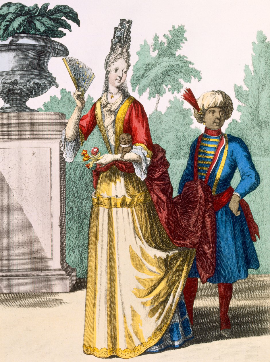 Dam i sommarklänning, ca 1690-1700 av French School